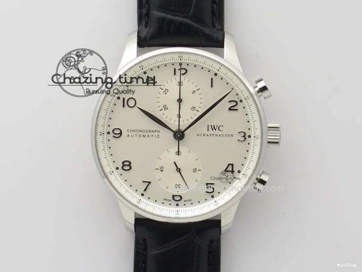 MIROTIME 0417 Sustainable Portuguese IW545408 White Dial ZF 1:1 Best Edition On Dark Blue Leather Strap 7335